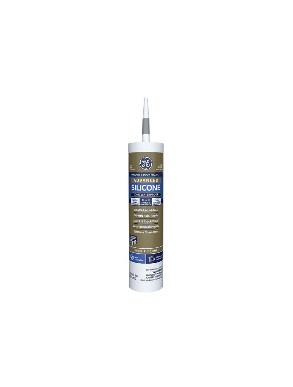 GE Advanced Light Gray Silicone 2 Window and Door Caulk Sealant 10 Each