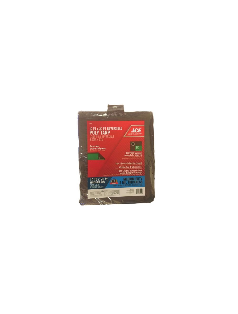 Ace 10 ft. W X 20 ft. L Medium Duty Polyethylene Tarp Brown/Green 1 Each 75910