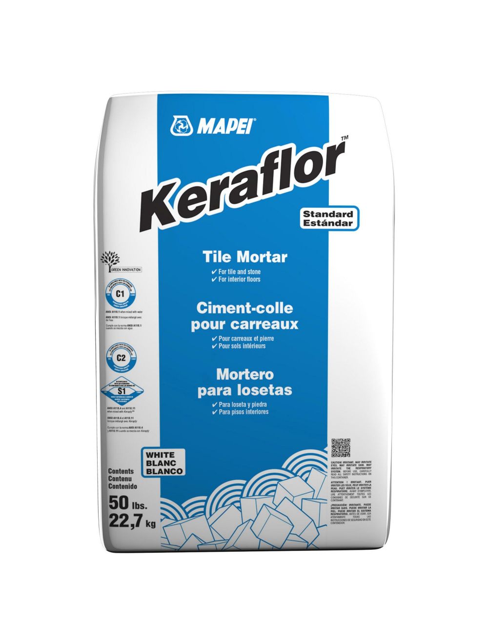 Mapei Keraflor Thinset 50lb White 1 Sack 1 Each 0040051