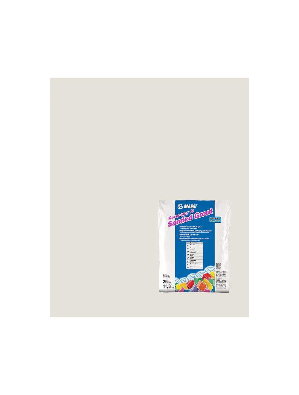 Mapei Keracolor Sanded Grout 25 Lb White 1 Sack 1 Each 20025