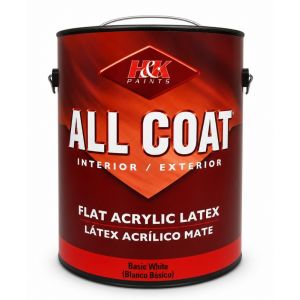 H&K All Coat Flat Paint Exterior And Interior  1 Gl White 1 Each
