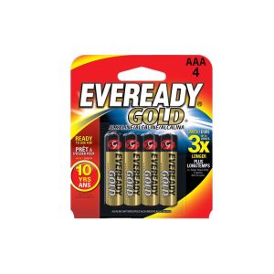 Eveready Gold Alkaline Battery AAA 4 Per Pk 1 Each A928BP-4