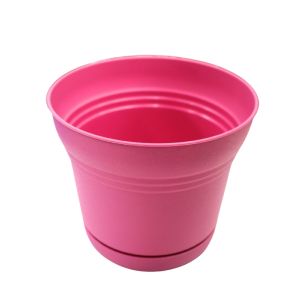 Fuschia Plastic Flower Pot 7in 1Ea 7037720