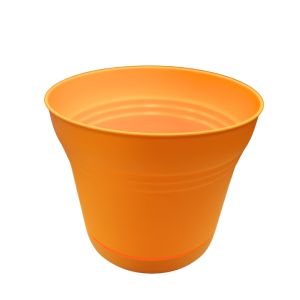 Orange Plastic Flower Pot 12in 1Ea 7037730