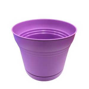 Purple Plastic Flower Pot 12in 1Ea 7037733