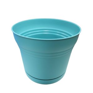 Teal Plastic Flower Pot 12in 1Ea 7501653