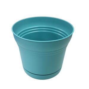 Teal Plastic Flower Pot 7in 1 Ea SP0726