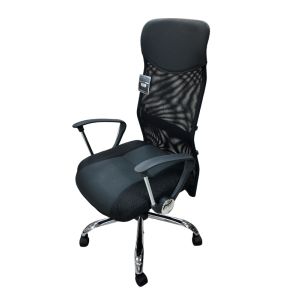 High-Back Mesh Office Chair W/ Headrest-Black