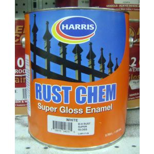 Harris Rust Chem Super Gloss Enamel Paint 1 Gal White 1 Each 13/1302-008-001