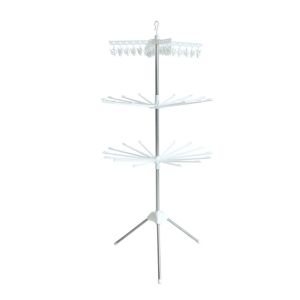 Rotating Foldable Garment Rack, White 1Ea 35756