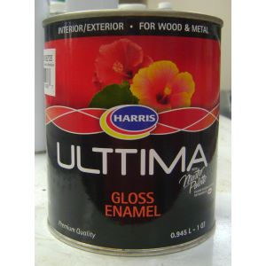 Harris Ultima Plus Gloss Enamel  1  Qt Bright White 1 Each 13/0435-006-001