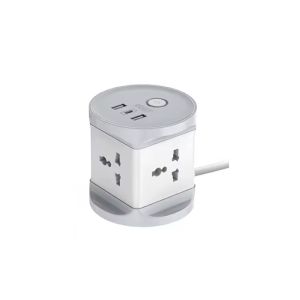 Multifunctional Extension Socket 220V-250V White/Black 1 Ea CZ-864-WST-VDE-16134