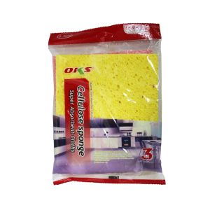 OKS Cellulose Sponge Super Absorbent Cloths – 3 Pack