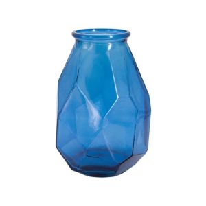 Glass Vintage Diamond Vase 25x35cm Blue 714-5903DB753
