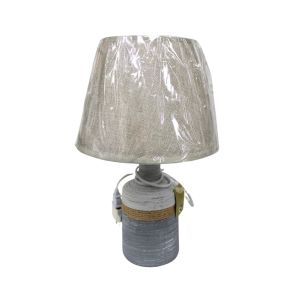 Decore' Ceramic Table Lamp 16inch Grey With Twine 1 Ea 604-01365A