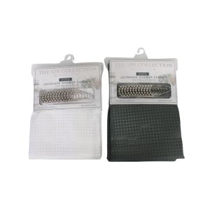 Jacquard Shower Curtain Dots Grey / White 180x180cm 711-1437850