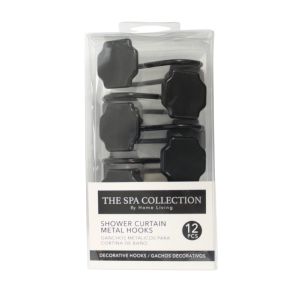 Home Living Metal Shower Hooks Black 12pcs 1 Ea  711-1431425