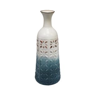 Casabella  Blue / White Metal Vase 15.2x15.2x29.5cm 1 Ea 796-FUBC18-215