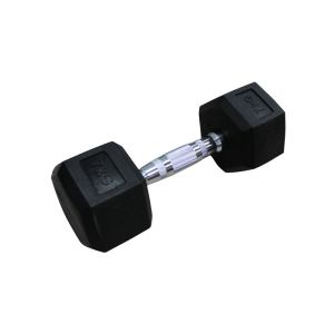  Hex Rubber Dumbbell 7Kg Black  1 Ea DB001