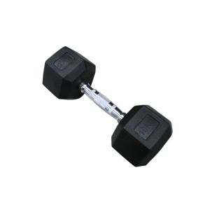  Hex Rubber Dumbbell 10Kg Black  1 Ea DB001
