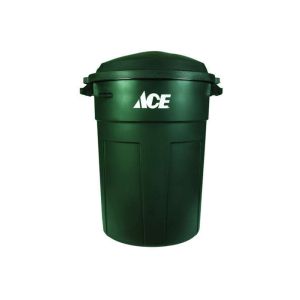 Rubbermaid Plastic Garbage Or Trash Can Wth Lid 32 Gl Green 1 Each 7116