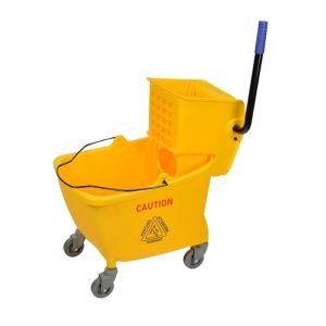 Industrial 4 Wheeled Mop Bucket 36L 623x390x915mm Yellow  1 Ea HDH-0024 36L