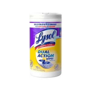 Lysol Dual Action Disinfecting Wipes-75 Count
