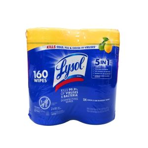 Lysol 5-in-1 Lemon & Lime Blossom Disinfecting Wipes – 160 Count