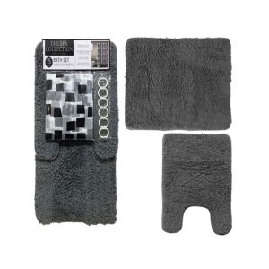 Microfibre Bath Rug Set & Shower Set 15Pcs