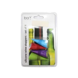 Bar Wine Stopper Silicone 4pk 1 Each 6026029