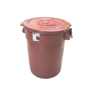 Mays Plastic Waste Bin With Wheels 130L Brown 766-N21-02896B