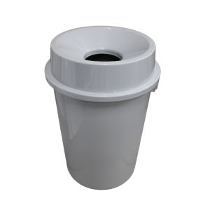 Grey Dustbin With Hole in  Lid 90L Round 1 Ea 766-GEO90T