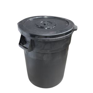 Mays Plastic Waste Bin With Wheels 130L Black 766-N21-02896A