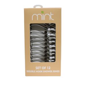 Mint  Seven Bead Shower Curtain Hooks 12pc  1 Ea 8231BKSG