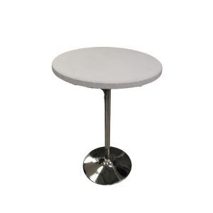 Wht Round Table 80x100 Cm