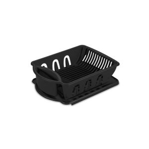 Sink Set with Drainer & Utensil Holder - Black (2-Piece Set)