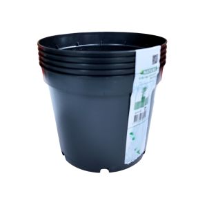 Nature Recycled Plastic Plant Pots 5pcs-2L Black