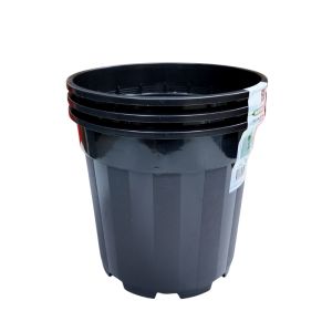 Nature Recycled Plastic Plant Pot  3Pcs - 3.1L Black