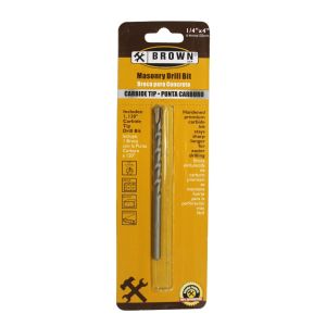  Brown USA Carbide Tip Masonry Drill Bit 1/4x4 In Carbon Steel 1 Each BR1216
