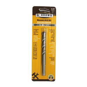  Brown USA Carbide Tip Masonry Drill Bit 3/8x4 1/4  In Carbon Steel 1 Each BR122