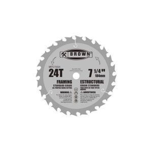 Brown USA Saw Blade For Wood 24 Tine 7-1/4 In Metal 1 Each BRTC72524