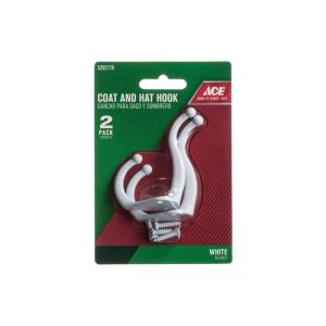 Ace Coat and Hat Hook White 1 Each 5292719