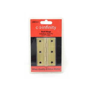 Infinity Butt Hinge Wth Fix Pin 2x3 In Brass 1 Each LSKCS-4