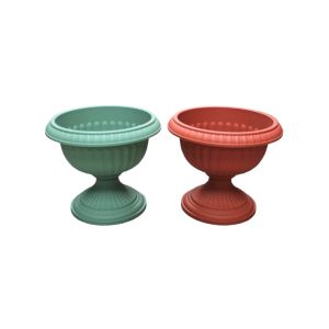 New Ocean Chalice Flower Pot Mint Green, Orange  1 Ea 767-7790