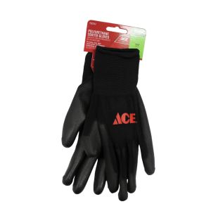 Ace Men's Indoor/Outdoor Coated Work Gloves Black M
