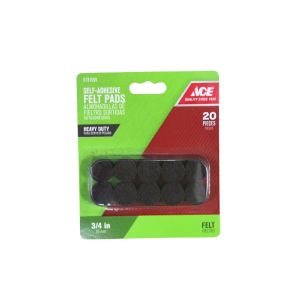 Ace Intl Self Adhesive Felt Pad 3/4 In Black 1 Each 5731559