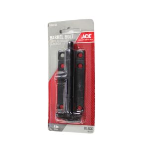 Ace Barrel Bolt Zinc Plated 4 in Black 1 Ea 5368733