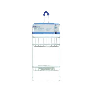 Ace Zenna Home 26.13 in. H X 10.38 in. W X 4.13 in. L Chrome White Shower Caddy