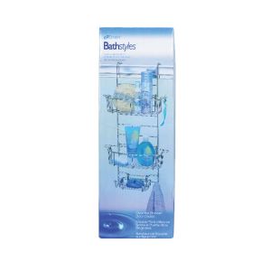 Zenna Home Bathstyles 22.7 in.H X 12.2 in.W X 9 in.L Silver Shower Caddy 61294