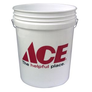 Ace Plastic Bucket  5 Gallon White/Red